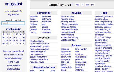 free craigslist tampa